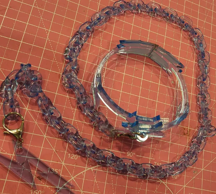 Hazbin Hotel Vox Cosplay Collar with Chain