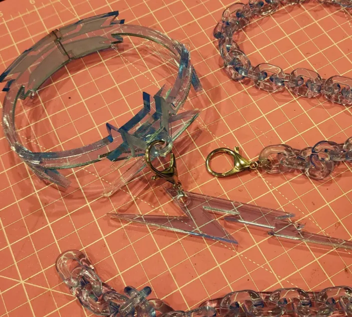 Hazbin Hotel Vox Cosplay Collar with Chain
