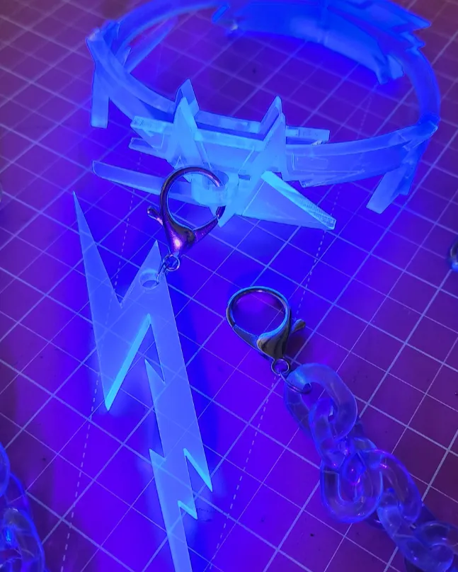 Hazbin Hotel Vox Cosplay Collar with Chain