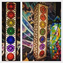 Seven Chakra 2' Laser cut Shoji floor/hanging lamp