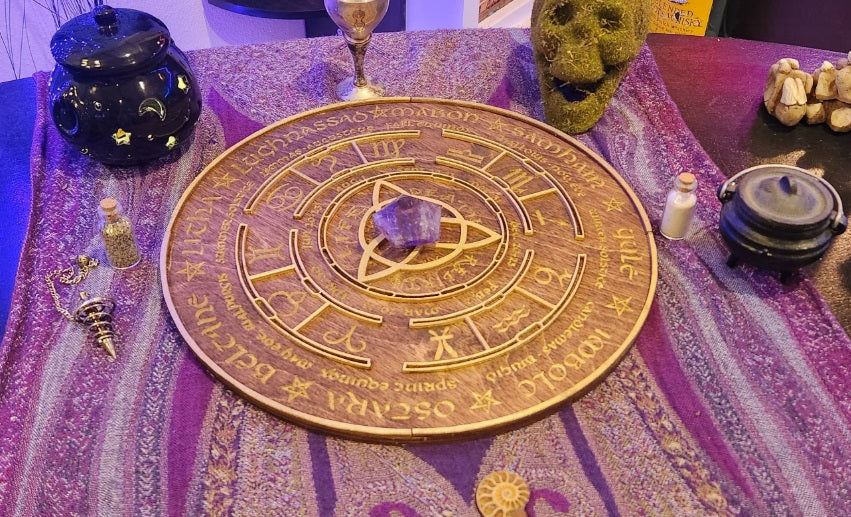 Wooden laser cut Sabbat wheel of the year calendar