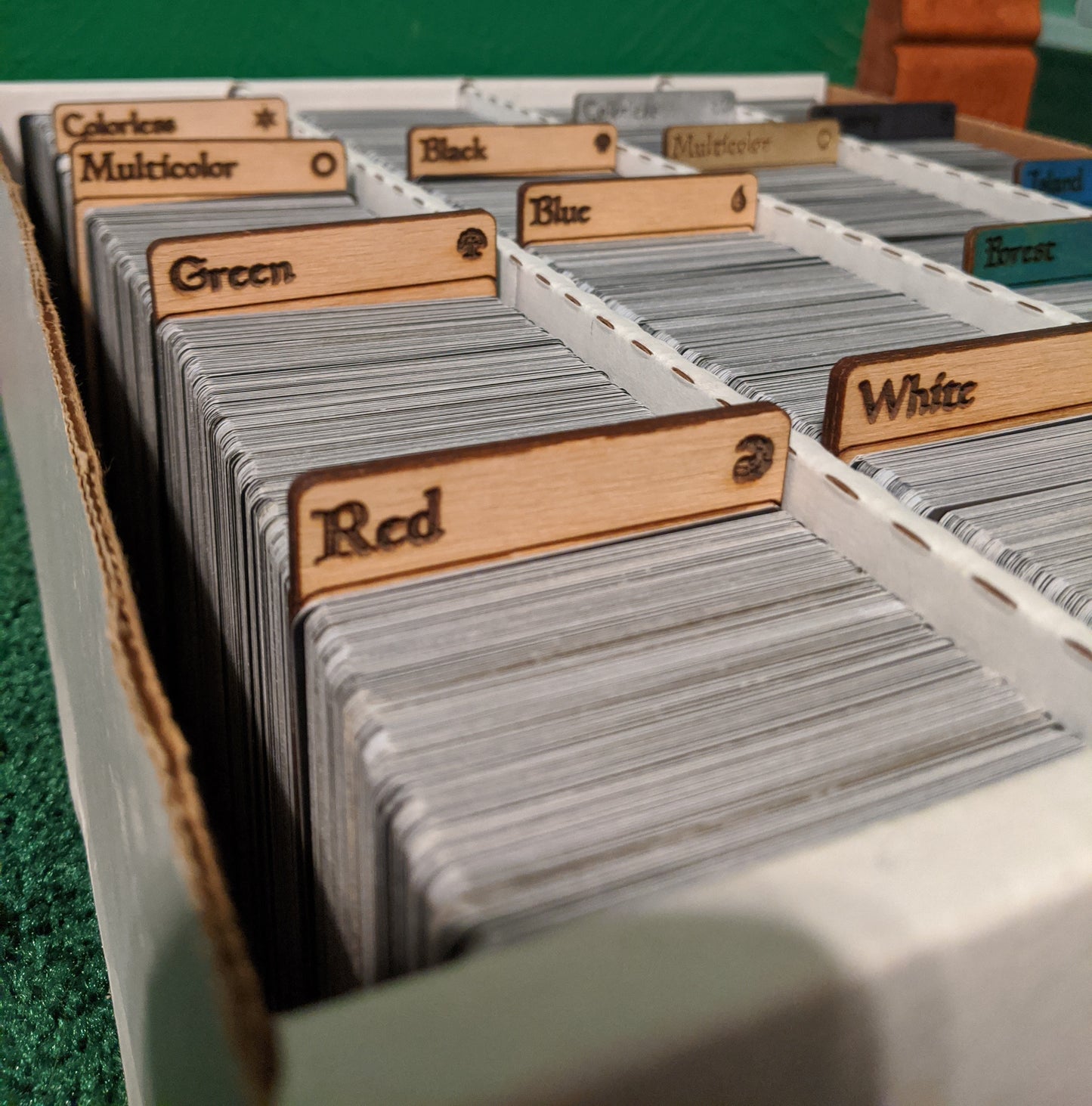 Magic the Gathering Wooden laser cut organization card dividers in vertical orientation (Read item details before ordering)