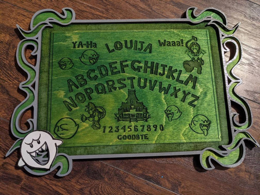 Louija board Luigi themed Ouija board with Boo planchette