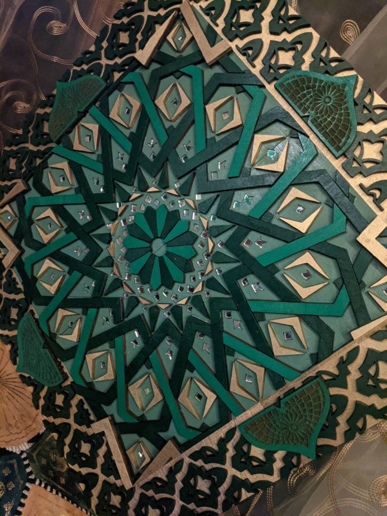 Arabic Mosaic Wooden Laser Cut Wall Art