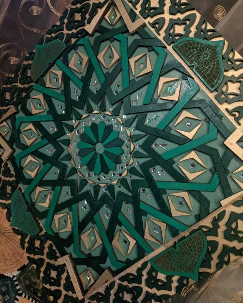 Arabic Mosaic Wooden Laser Cut Wall Art